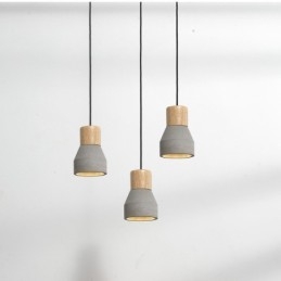 Single Light Modern Contemporary Wood Concrte Pendel Light