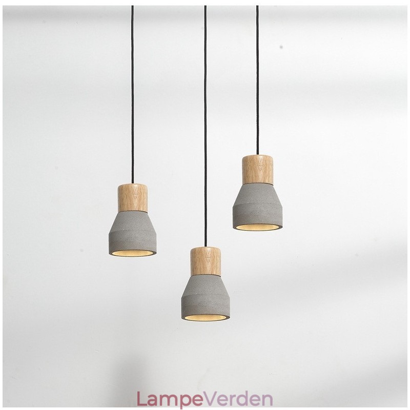 Single Light Modern Contemporary Wood Concrte Pendel Light