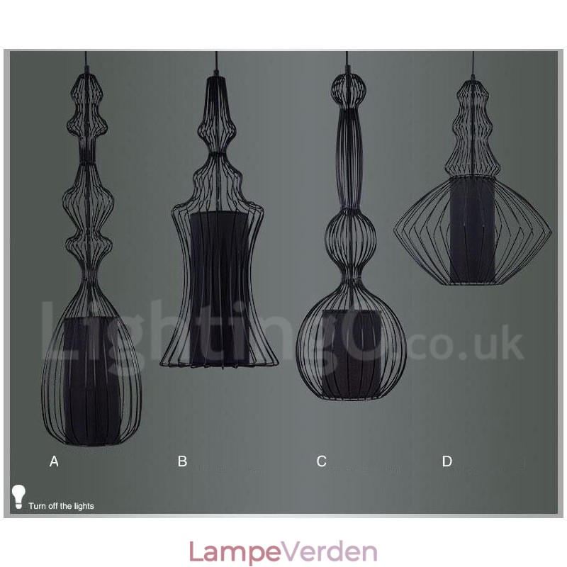 Country Vintage Metal Vase Shape Pendel Light
