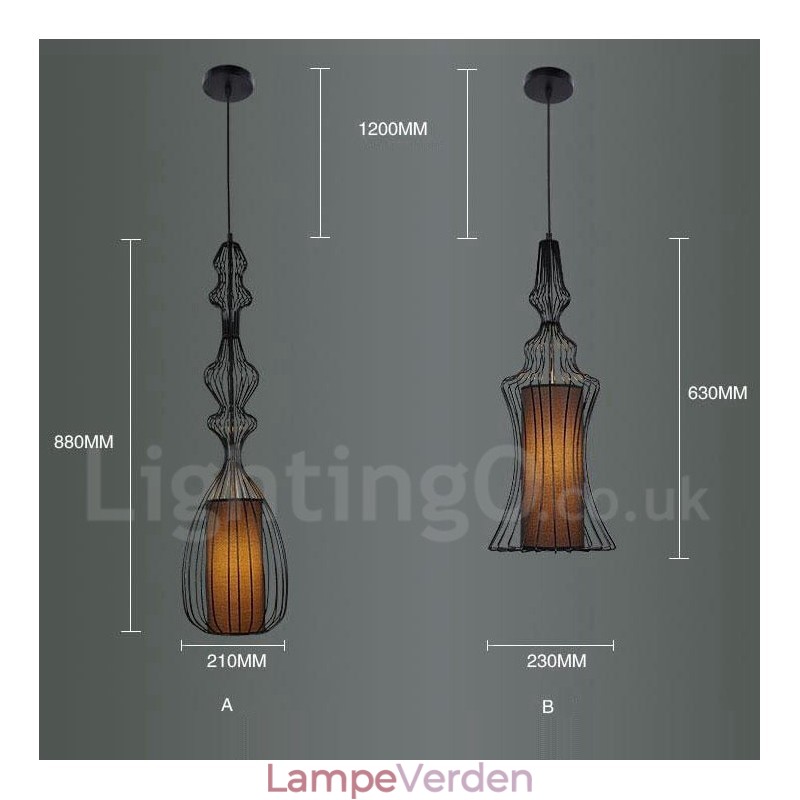 Country Vintage Metal Vase Shape Pendel Light