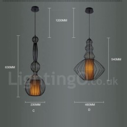 Country Vintage Metal Vase Shape Pendel Light