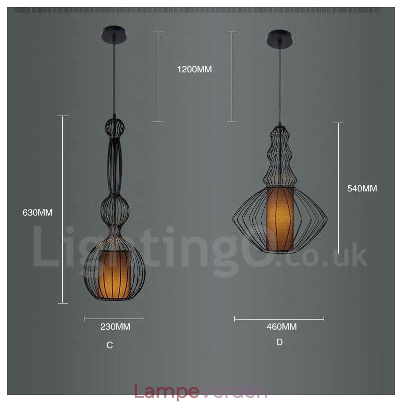 Country Vintage Metal Vase Shape Pendel Light
