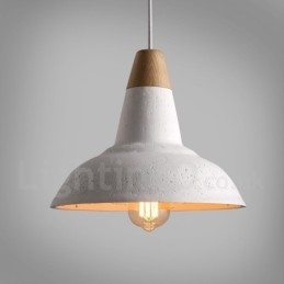Modern Contemporary 1 Light Wood Concrte Pendel Light