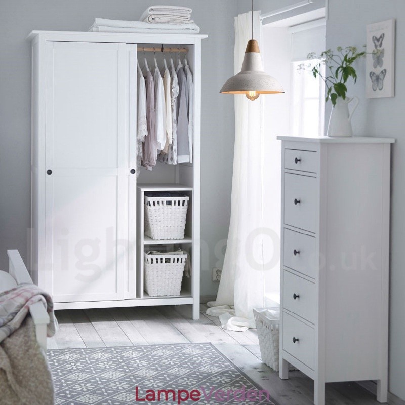 Modern Contemporary 1 Light Wood Concrte Pendel Light