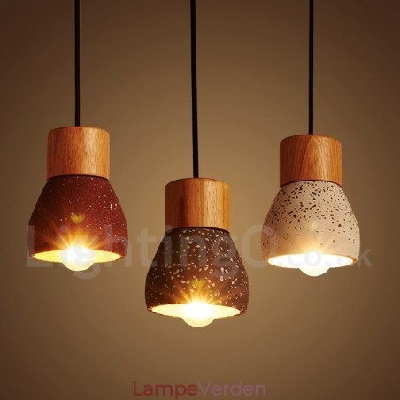 Modern Contemporary 1 Light Wood Concrte Pendellampe Modern Contemporary 1 Light Wood Concrte Pendellampe