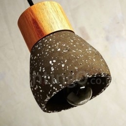 Modern Contemporary 1 Light Wood Concrte Pendellampe