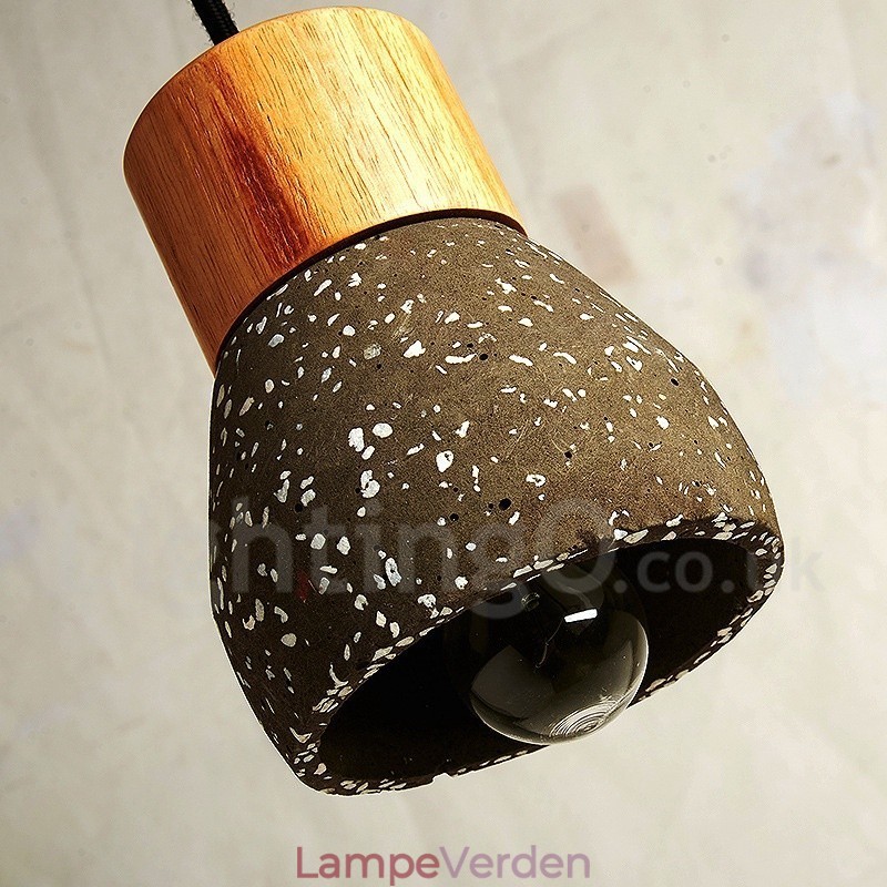 Modern Contemporary 1 Light Wood Concrte Pendellampe