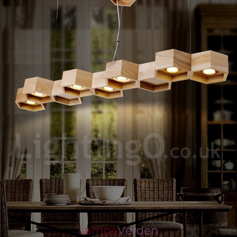 7 Lys træ Moderne moderne pendel