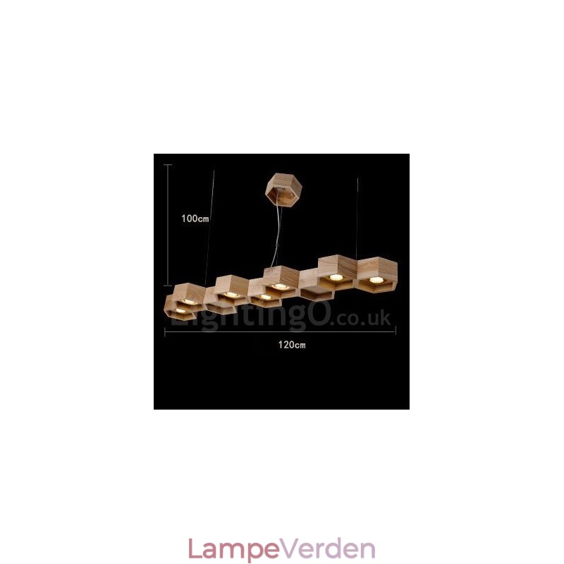 7 Lys træ Moderne moderne pendel