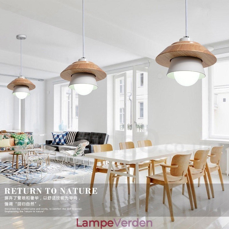 Metal Wood 1 Light Pendel