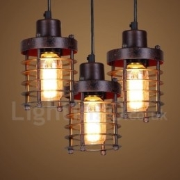 1 lys retro vintage kobber pendel