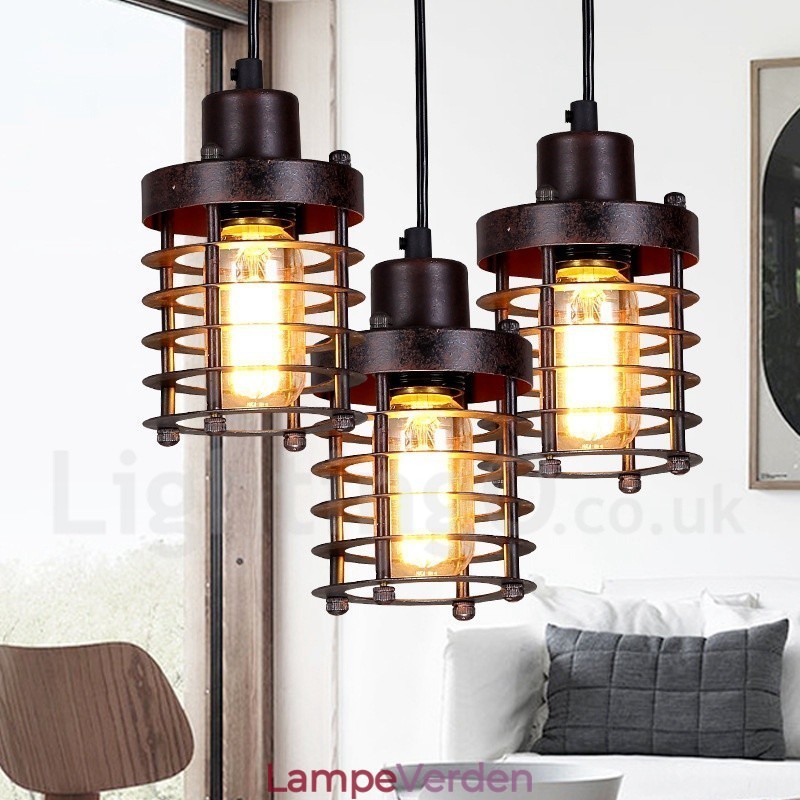 1 lys retro vintage kobber pendel