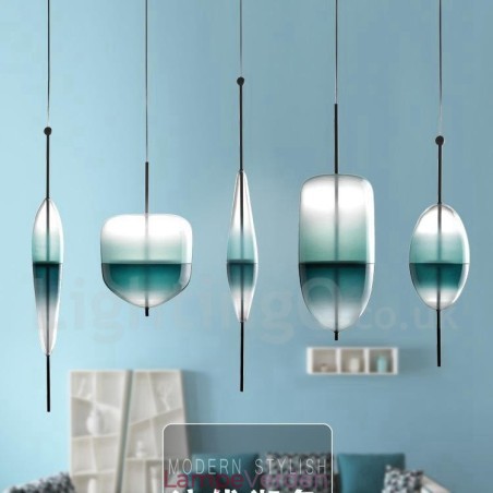 Moderne moderne gradient farve pendel med glasskærm Moderne moderne gradient farve pendel med glasskærm