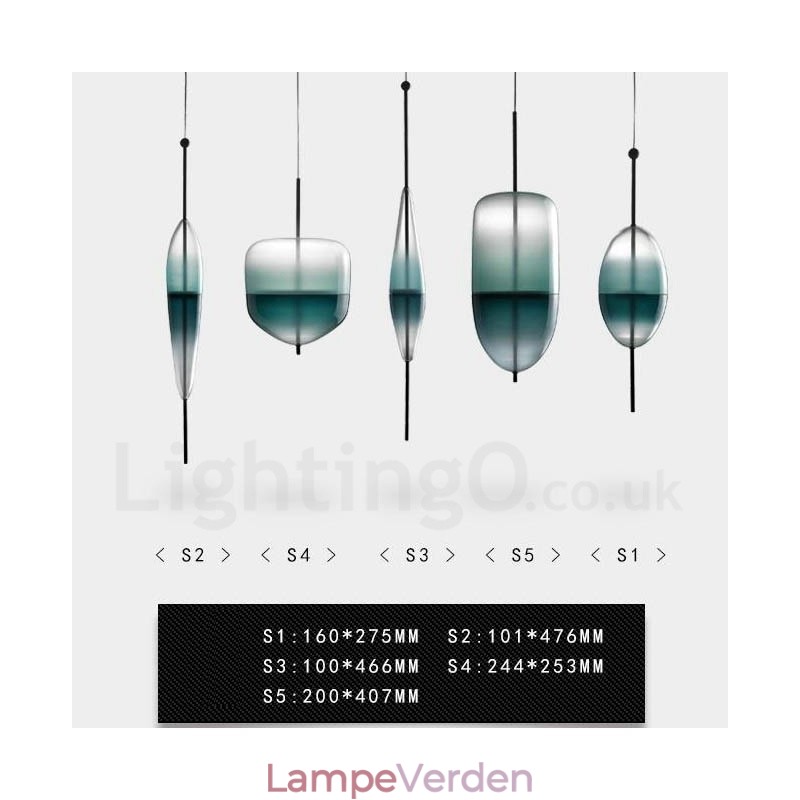 Moderne moderne gradient farve pendel med glasskærm