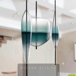 Moderne moderne gradient farve pendel med glasskærm