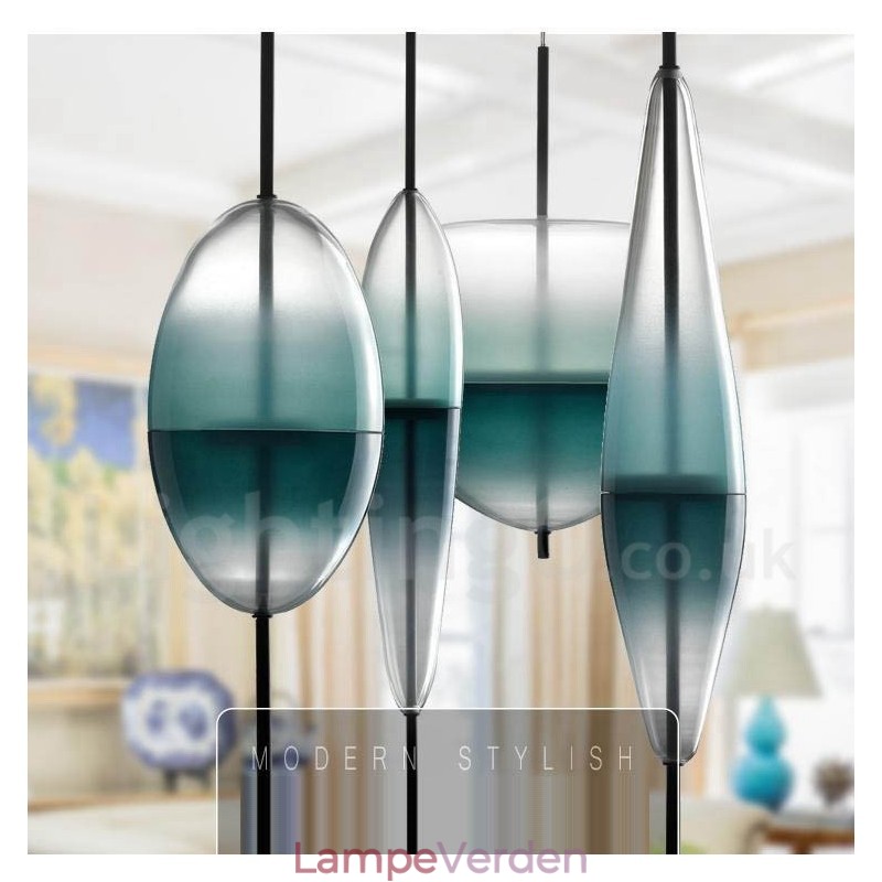 Moderne moderne gradient farve pendel med glasskærm