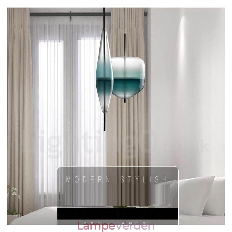 Moderne moderne gradient farve pendel med glasskærm