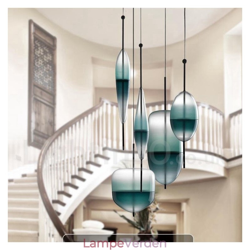 Moderne moderne gradient farve pendel med glasskærm