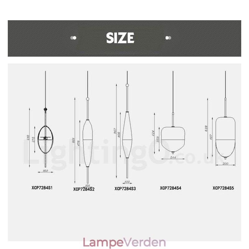 Moderne moderne gradient farve pendel med glasskærm