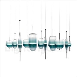 Moderne moderne gradient farve pendel med glasskærm