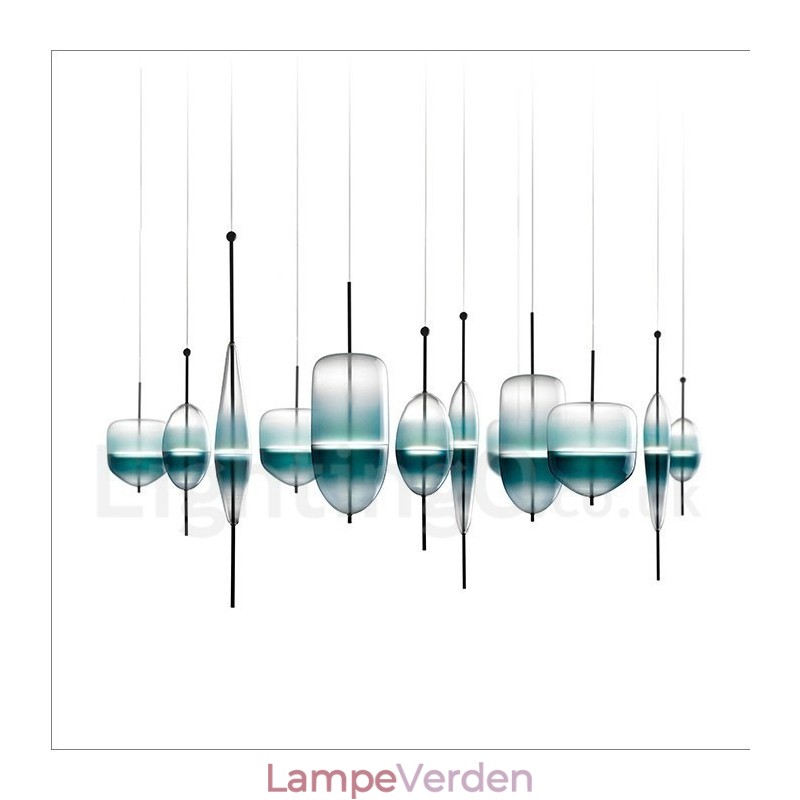 Moderne moderne gradient farve pendel med glasskærm