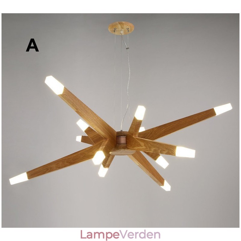 Modern Contemporary Wood 12 Light Pendel Light