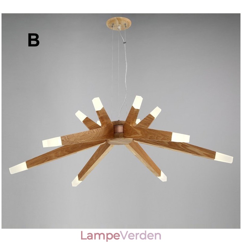 Modern Contemporary Wood 12 Light Pendel Light