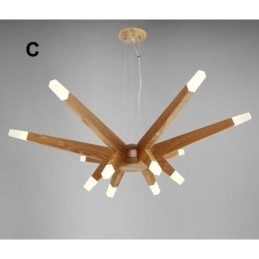 Modern Contemporary Wood 12 Light Pendel Light