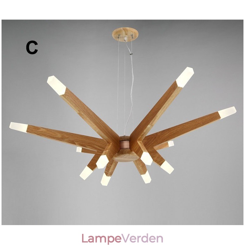Modern Contemporary Wood 12 Light Pendel Light