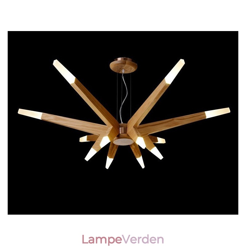 Modern Contemporary Wood 12 Light Pendel Light