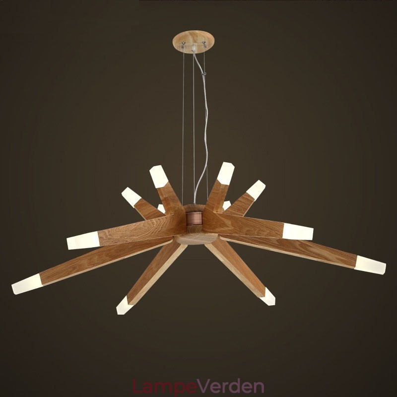 Modern Contemporary Wood 12 Light Pendel Light