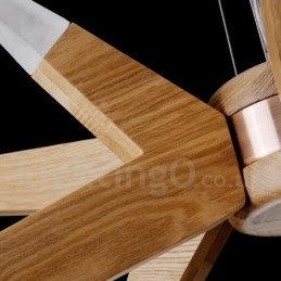 Modern Contemporary Wood 12 Light Pendel Light
