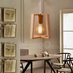 Wooden Modern Contemporary 1 Light Pendel Light