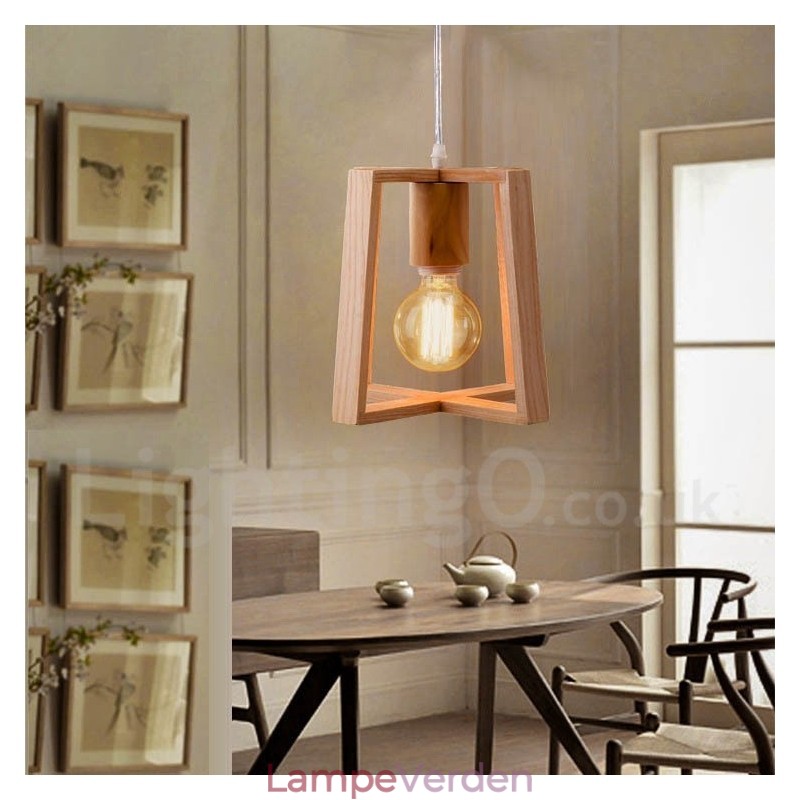 Wooden Modern Contemporary 1 Light Pendel Light