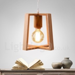 Wooden Modern Contemporary 1 Light Pendel Light