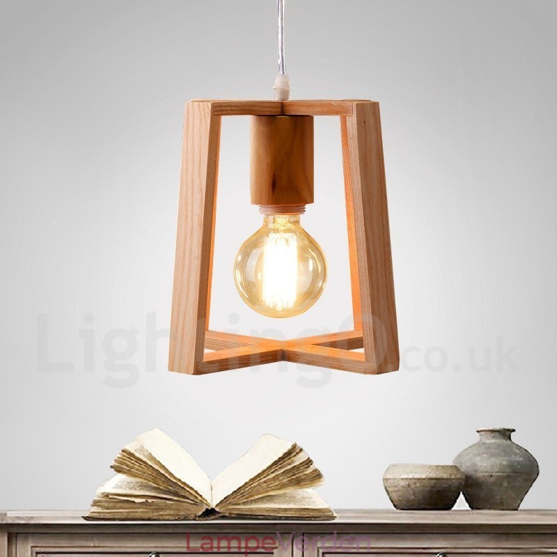 Wooden Modern Contemporary 1 Light Pendel Light