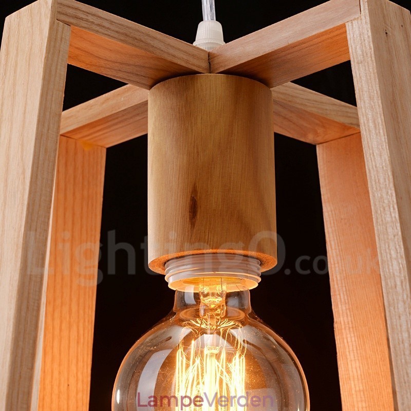 Wooden Modern Contemporary 1 Light Pendel Light