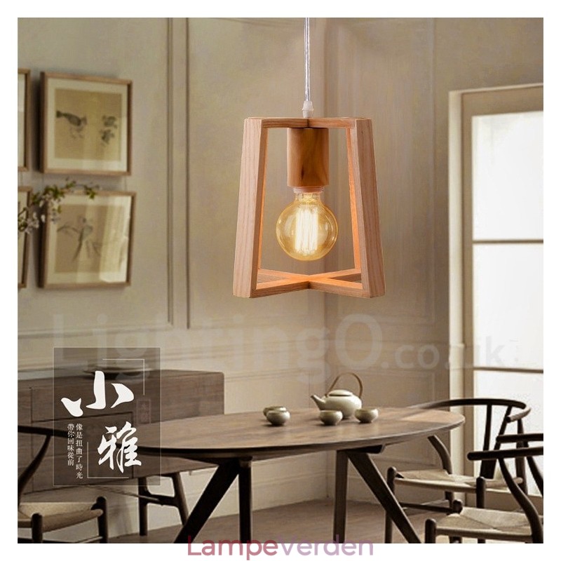 Wooden Modern Contemporary 1 Light Pendel Light