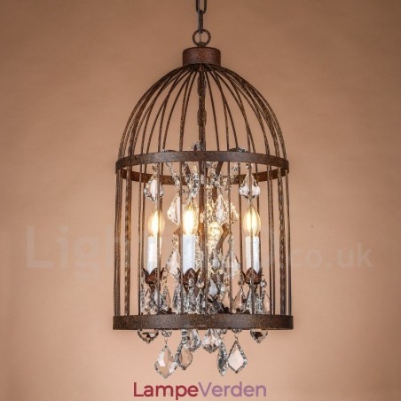 Retro Vintage Metal 4 Light Birdcage Pendel Light Retro Vintage Metal 4 Light Birdcage Pendel Light