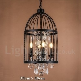 Retro Vintage Metal 4 Light Birdcage Pendel Light