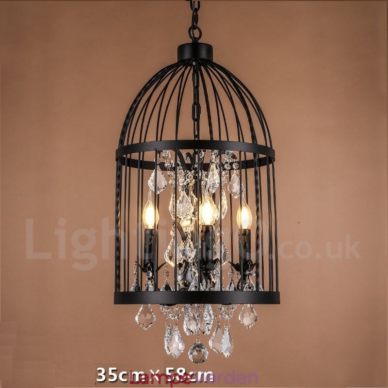 Retro Vintage Metal 4 Light Birdcage Pendel Light