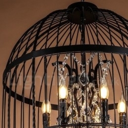 Retro Vintage Metal 4 Light Birdcage Pendel Light