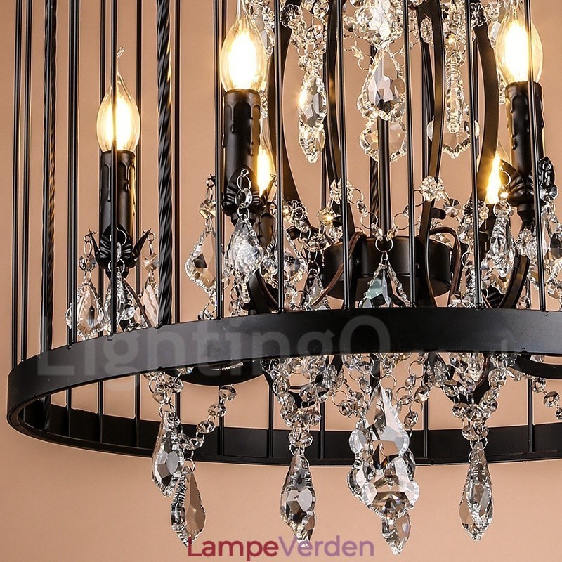 Retro Vintage Metal 4 Light Birdcage Pendel Light