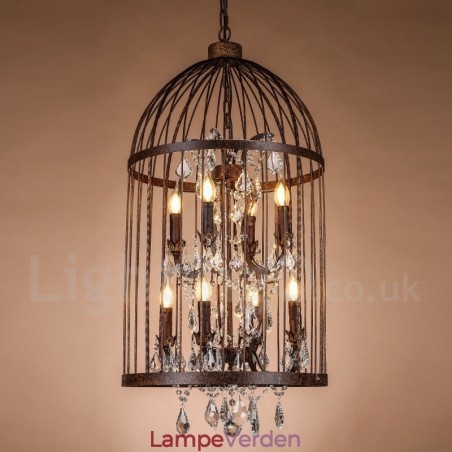 Retro Vintage Metal 8 Light Birdcage Pendel Light Retro Vintage Metal 8 Light Birdcage Pendel Light