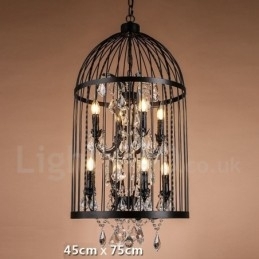 Retro Vintage Metal 8 Light Birdcage Pendel Light