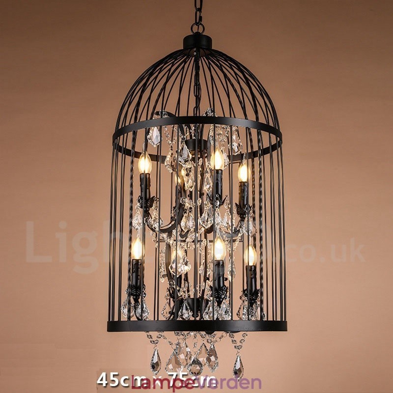 Retro Vintage Metal 8 Light Birdcage Pendel Light