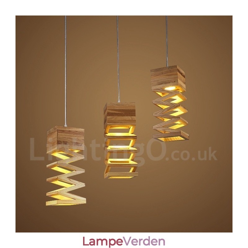 Moderne moderne træ pendellampe