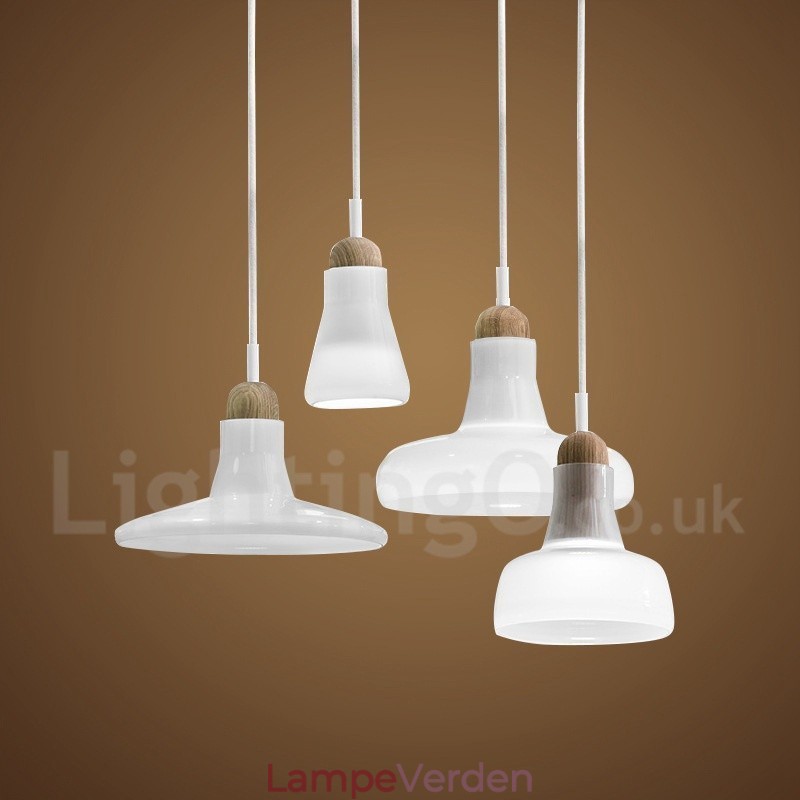 Retro vintage pendel med glasskærmlampe