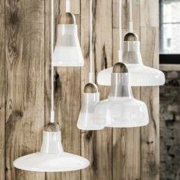 Retro vintage pendel med glasskærmlampe