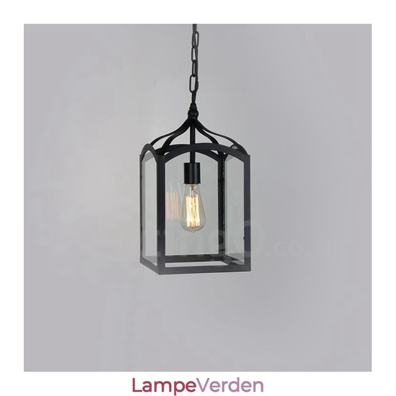 Metal Rustic Lodge Pendel med glasskærm